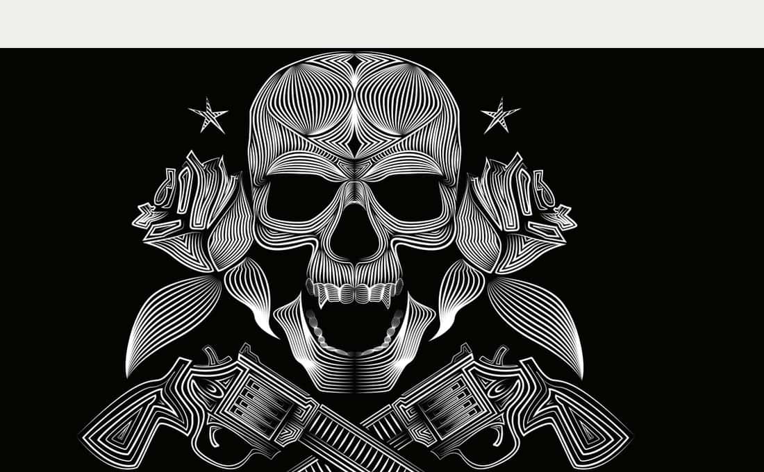 Skulls & Roses print