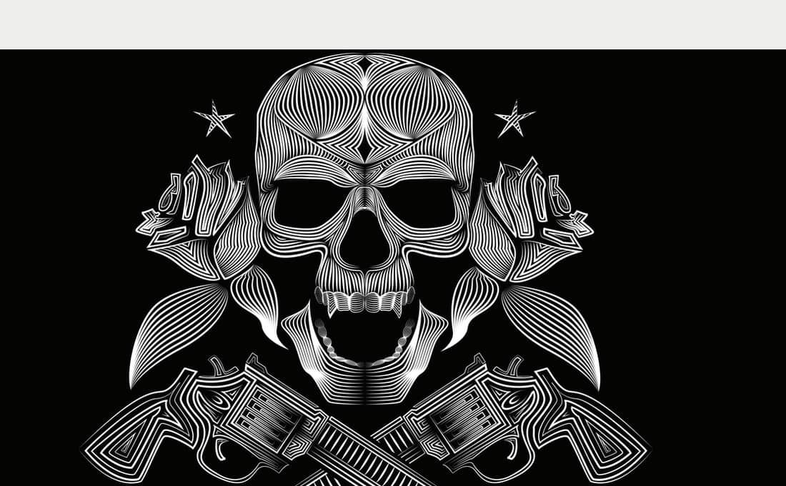 Skulls & Roses print