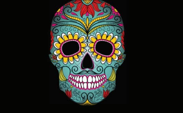Sugar Skull Teal print